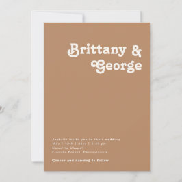 Playa Retro | Invitación de Brown All In One Weddi