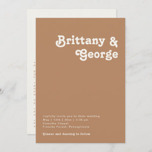 Playa Retro   Invitación de Brown All In One Weddi