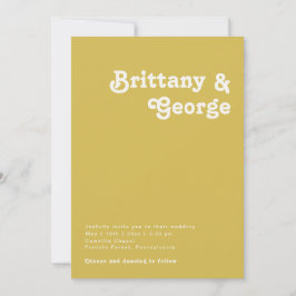 Playa Retro | Invitación de oro todo en una boda