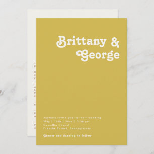 Playa Retro   Invitación de oro todo en una boda