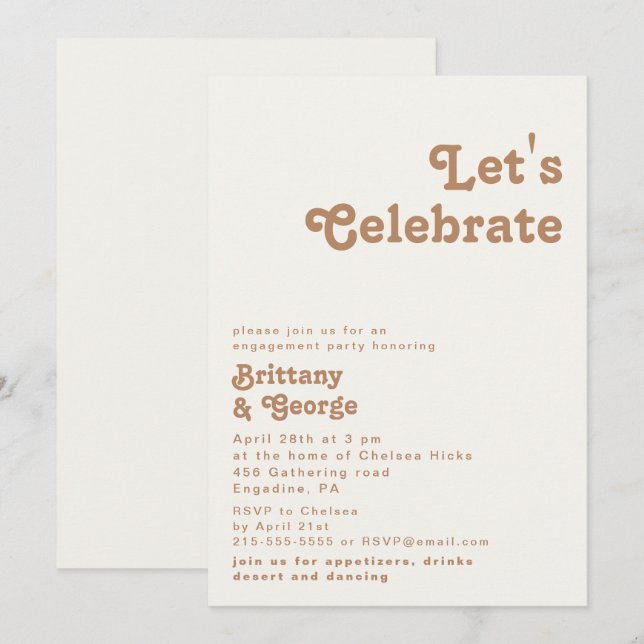 Playa Retro | Marfil Celebremos la invitación (Anverso / Reverso)