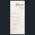 Playa Retro | Menú de cena Boda de marfil<br><div class="desc">Esta playa retro | El menú de la cena boda de marfil es perfecto para su boda de verano boho tropical, de color y vintage. Su original fuente bohemia de mediados de siglo le da a este diseño un minimalista y clásico ambiente hippie. Supongamos que está buscando un diseño que...</div>