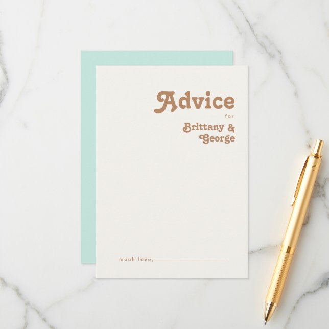 Playa Retro | Tarjeta de asesoramiento de Boda Aqu (Anverso/Reverso In Situ)