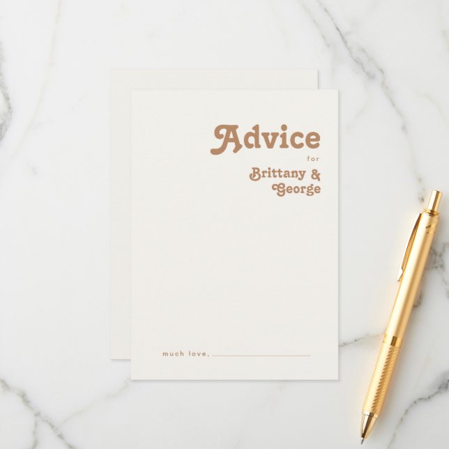 Playa Retro | Tarjeta de asesoramiento de Boda de  (Anverso/Reverso In Situ)