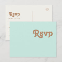 Playa Retro | Tarjeta postal Aqua Wedding RSVP