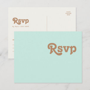 Playa Retro   Tarjeta postal Aqua Wedding RSVP