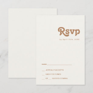 Playa Retro   Tarjeta RSVP de Marfil