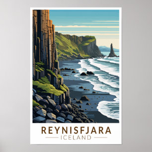 Playa Reynisfjara Islandia Viaje Arte Vintage
