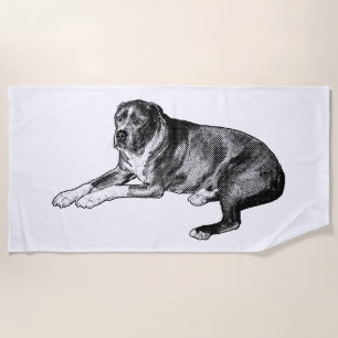 Playa Salón en estilo cómico - Toalla de perro de semito