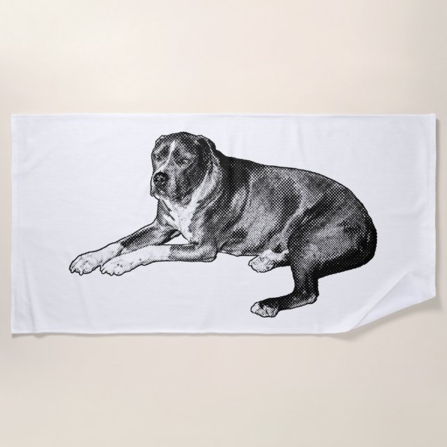 Playa Salón en estilo cómico - Toalla de perro de semito (Anverso)