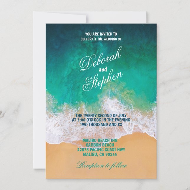 Playa Sandy, Invitaciones a la boda de las olas oc (Anverso)