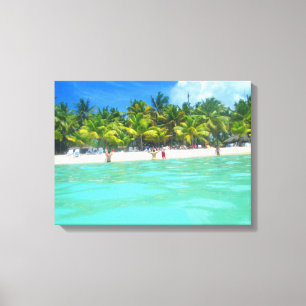 PLAYA SAONA EN LIENZO 20 "x 16"
