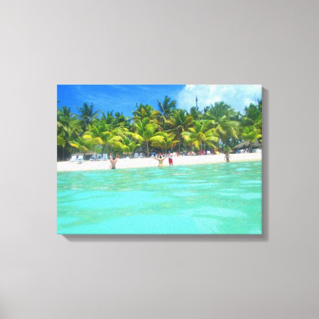 PLAYA SAONA EN LIENZO 20 "x 16" (Anverso)