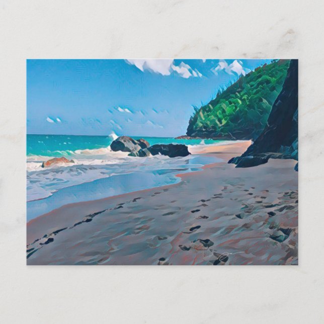 Playa Secreta, Tarjeta Postal de Kauai (Anverso)