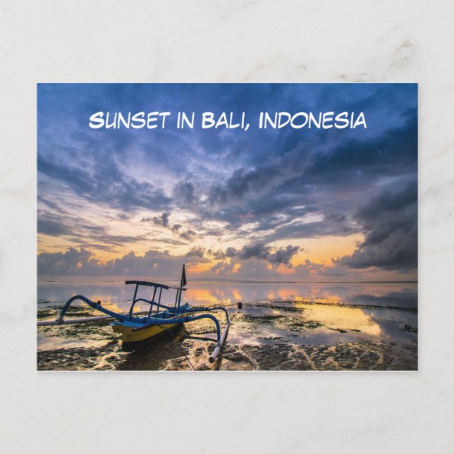 Playa Sunset en Bali, Indonesia postal (Anverso)