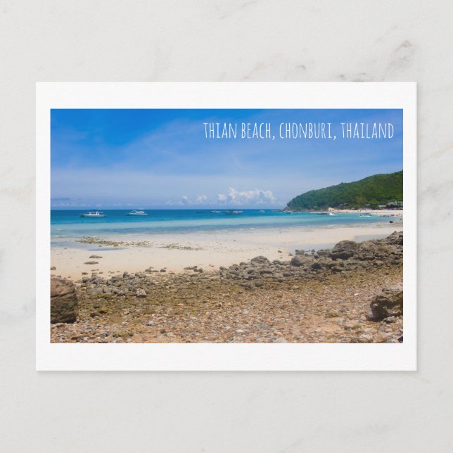 Playa Thian Tailandia postal de atractivo turístic (Anverso)