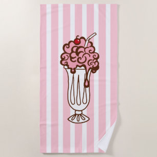 Playa Toalla de baño Retro Soda Ice Cream Beach