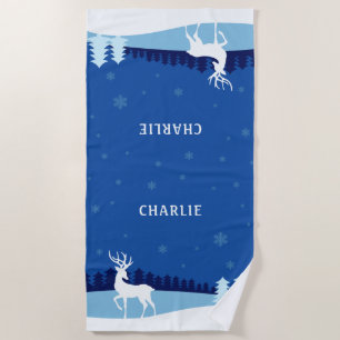 Playa Toalla de Navidad de nombres personalizados de Ilu