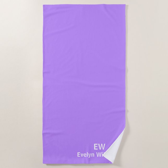 Playa Toalla de nombre personalizada Lavender (Anverso)