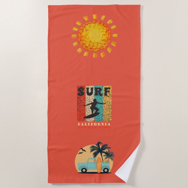 Playa Toalla De Surf Retro Beach (Anverso)