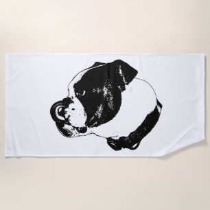 Playa Toalla de vector de bulldog audaz
