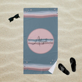 Playa Toalla mágica personalizada de color azul pizarra