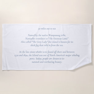 Playa Toalla Nantucket Heritage Beach - Regalo de Person