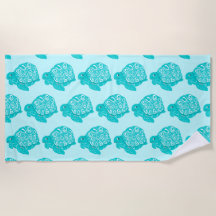 Tortugas marinas Verde azuladas Patrón de toalla A