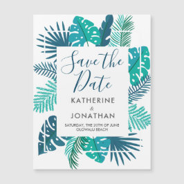 Playa tropical botánica Salven el imán de la fecha