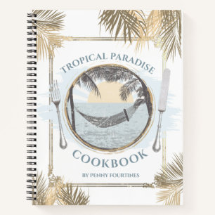 Playa tropical cuaderno de recetas de libros de co