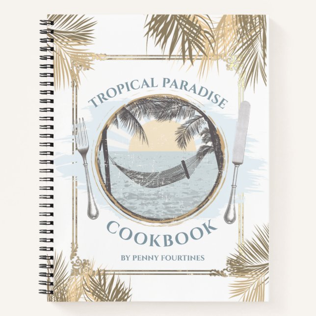 Playa tropical cuaderno de recetas de libros de co (Anverso)