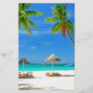 PLAYA TROPICAL DESEARÍA ESTAR AQUÍ TARJETA POSTAL 