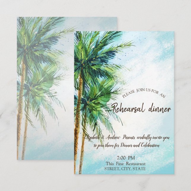 Playa Tropical, Invitación a cenar Palmas (Anverso / Reverso)