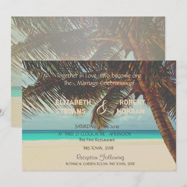 Playa Tropical, Invitación de Palmeras (Anverso / Reverso)