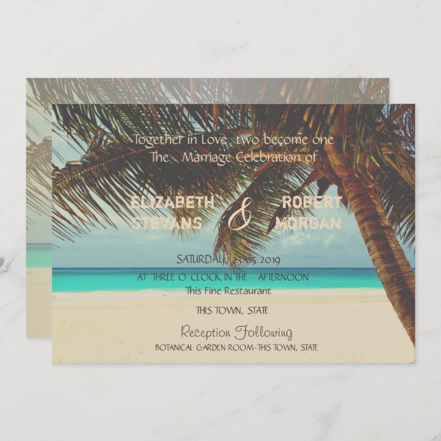 Playa Tropical, Invitación Palm (Anverso / Reverso)