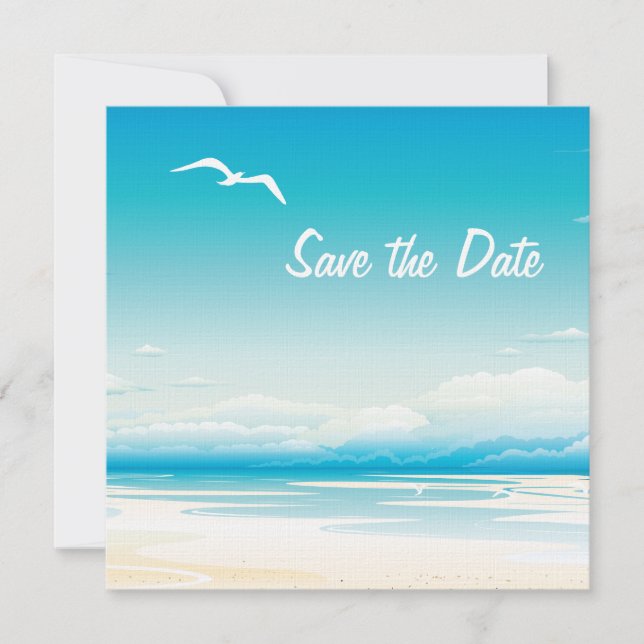 Playa tropical Salven la invitación del Boda de fe (Anverso)
