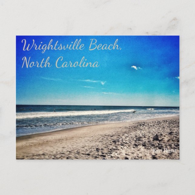 Playa Wrightsville, tarjeta postal NC (Anverso)