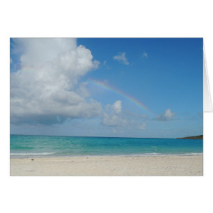Playa y arco iris de Bahamas