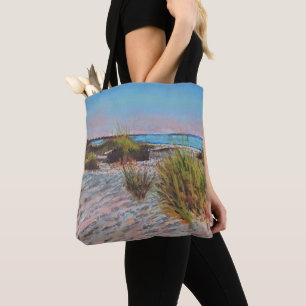 Playa y la bolsa de asas pintada el de la línea
