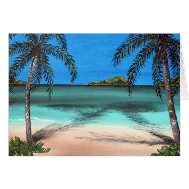 Playa y palmeras (Anverso (Horizontal))
