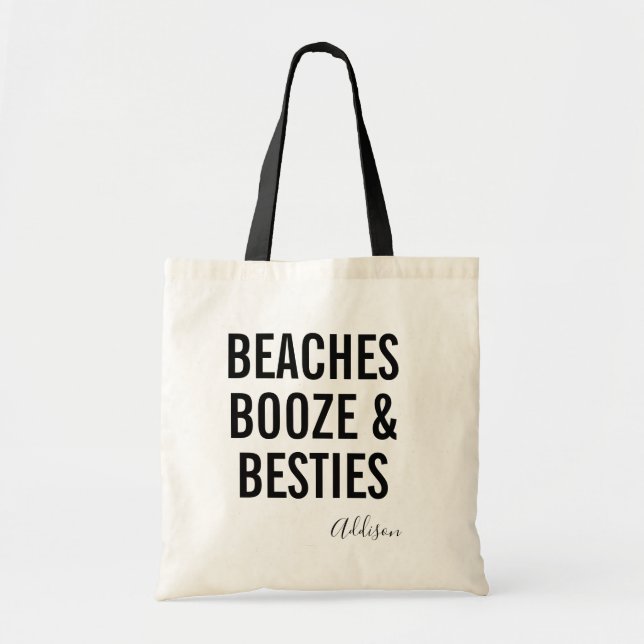 Playas Booze & Besties | Bolsa Tote de fin de sema (Frente)