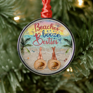 Playas Booze Besties Ornamento Metalizado Personal