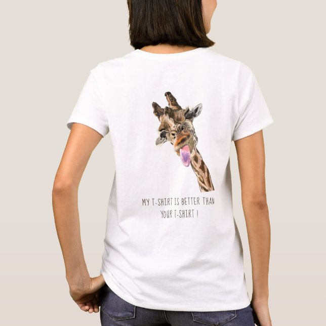 Playas camisetas de la jirafa fuera - Texto Person (Reverso)