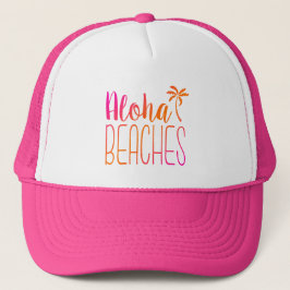 Playas de Aloha | Sombrero para camiones rosa y Na