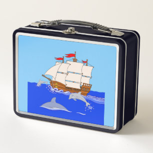 Playas para delfines Caja de almuerzo Metalizado