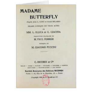 Playbill para señora Butterfly de Giacomo