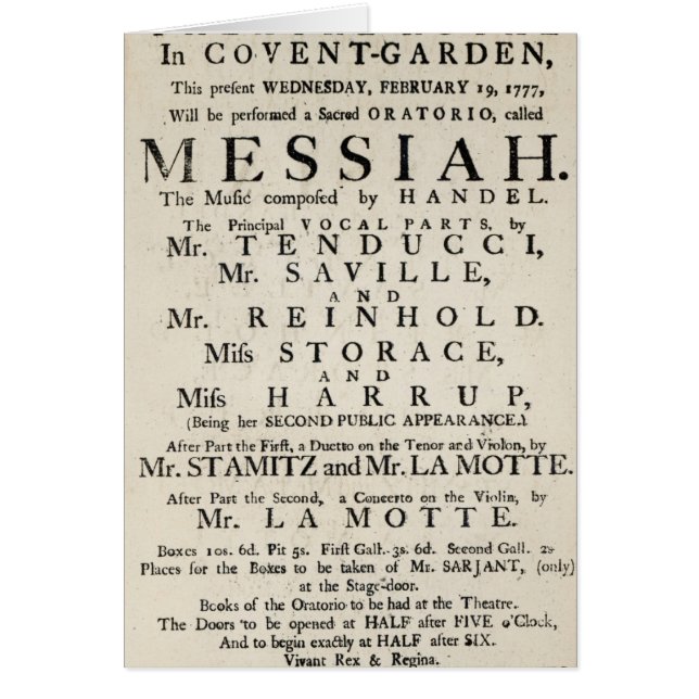 Playbill que hace publicidad de un funcionamiento (Frente)