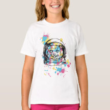 Playera Básica para Niña - Gatito Cósmico