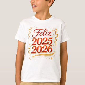 Playera Básica para Niño con Diseño “Feliz 2025-20