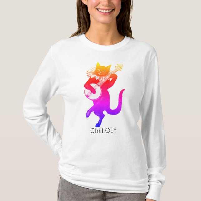 Playera Cats básica de mangas largas para mujer (Anverso)
